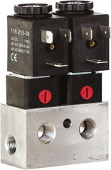 ARO/Ingersoll-Rand - 1/8", CAT Series 3-Way 2-Position Bar Manifold Stacking Solenoid Valve - 24 VDC, 0.062 CV Rate, 3.275" High x 3" Long - Americas Tooling