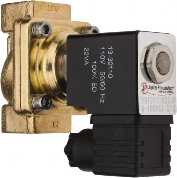 PRO-SOURCE - 1/2", 2/2 Way Stacking Solenoid Valve - 110 VAC, 4.12 CV Rate, 3.98" High x 2.76" Long - Americas Tooling