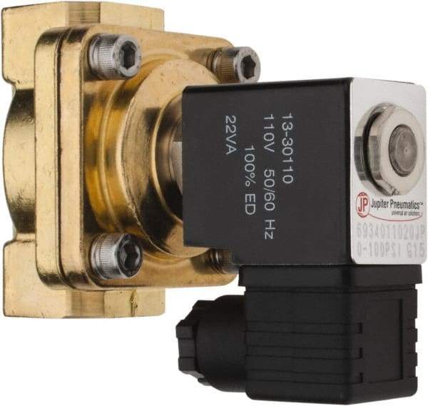 PRO-SOURCE - 3/4", 2/2 Way Stacking Solenoid Valve - 110 VAC, 8.78 CV Rate, 4.21" High x 3.54" Long - Americas Tooling