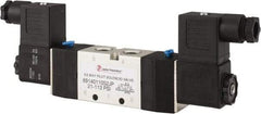 PRO-SOURCE - 1/4", 5/2 Way Double Stacking Solenoid Valve - 110 VAC, 0.98 CV Rate, 2.6" High x 7.76" Long - Americas Tooling