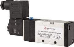 PRO-SOURCE - 1/4", 3/2 Way Single Stacking Solenoid Valve - 24 VDC, 0.98 CV Rate, 2.6" High x 5.12" Long - Americas Tooling