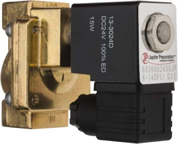 PRO-SOURCE - 3/8", 2/2 Way Stacking Solenoid Valve - 24 VDC, 4.5 CV Rate, 4.19" High x 2.83" Long - Americas Tooling