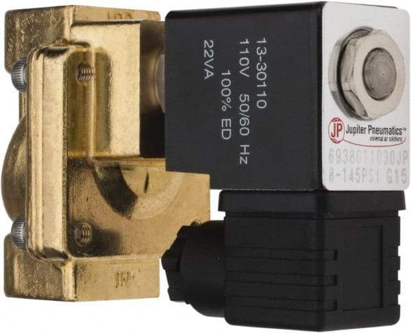 PRO-SOURCE - 3/8", 2/2 Way Stacking Solenoid Valve - 110 VAC, 4.5 CV Rate, 4.19" High x 2.83" Long - Americas Tooling