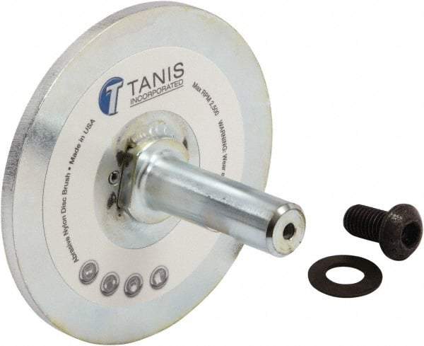 Tanis - 1/4" Arbor Hole to 3/4" Shank Diam Drive Arbor - For 10, 12 & 14" Tanis Disc Brushes, Flow Through Spindle - Americas Tooling