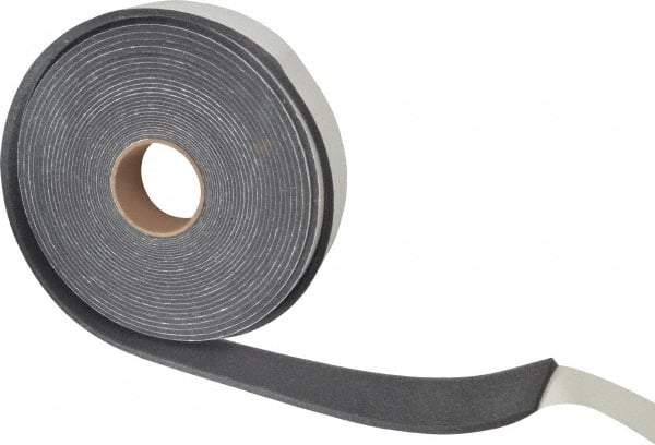 Made in USA - 3/8" Thick x 2" Wide x 50' Long Gray Open Cell Polyurethane Foam Rubber Roll - Stock Length, Adhesive Back, 1.8 to 2.2 Lb/Cu Ft Density, -20°F to 160°F - Americas Tooling