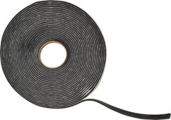 Made in USA - 3/16" Thick x 1/2" Wide x 45' Long Black Closed Cell PVC Foam Rubber Roll - Stock Length, Adhesive Back, 13 Lb/Cu Ft Density, -20°F to 130°F - Americas Tooling