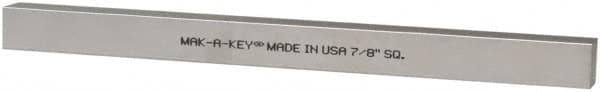 Made in USA - 12" Long x 7/8" High x 7/8" Wide, Zinc-Plated Oversized Key Stock - C1018 Steel - Americas Tooling