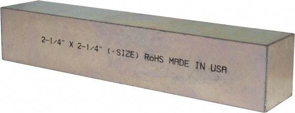 Made in USA - 12" Long x 2-1/4" High x 2-1/4" Wide, Zinc-Plated Oversized Key Stock - C1018 Steel - Americas Tooling