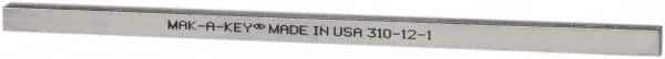 Made in USA - 12" Long, Zinc-Plated Step Key Stock for Shafts - C1018 Steel - Americas Tooling