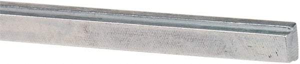 Made in USA - 12" Long, Zinc-Plated Step Key Stock for Gears - C1018 Steel - Americas Tooling