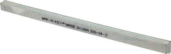 Made in USA - 12" Long, Zinc-Plated Step Key Stock for Gears - C1018 Steel - Americas Tooling