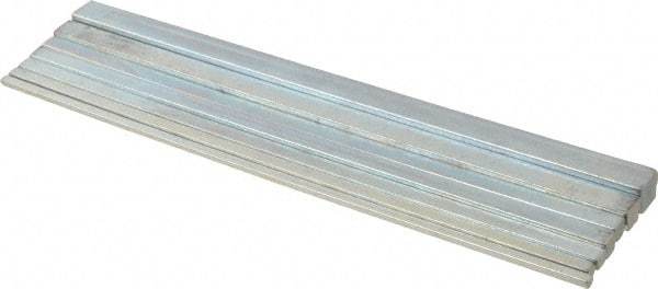 Made in USA - 12" Long, Zinc-Plated Step Key Stock Assortment - C1018 Steel - Americas Tooling