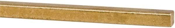 Made in USA - 12" Long x 3/16" High x 3/16" Wide, Over/Undersized Key Stock - Alloy 360 Brass - Americas Tooling