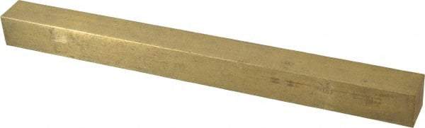 Made in USA - 12" Long x 1" High x 1" Wide, Over/Undersized Key Stock - Alloy 360 Brass - Americas Tooling