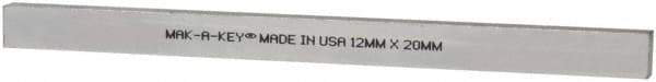 Made in USA - 12" Long, Zinc-Plated Oversized Key Stock - C1045 Steel - Americas Tooling