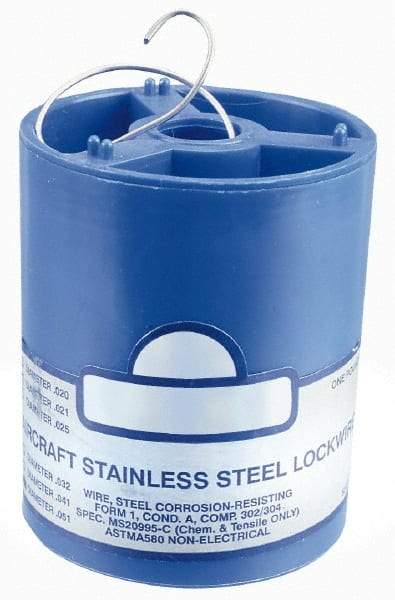 Value Collection - 20 Gage, 0.032 Inch Diameter x 362 Ft. Long, 302/304 Safety Lock Wire - 1 Lb. Shipping Weight - Americas Tooling