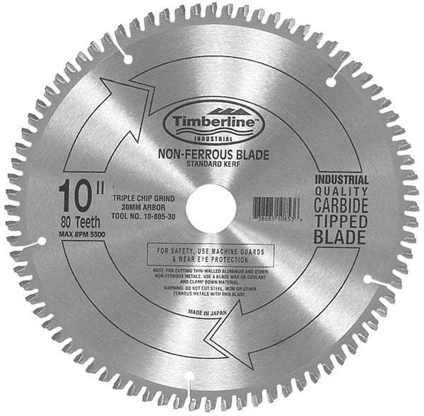 Amana Tool - 10" Diam, 5/8" Arbor Hole Diam, 60 Tooth Wet & Dry Cut Saw Blade - Carbide-Tipped, Chip Free Action, Standard Round Arbor - Americas Tooling