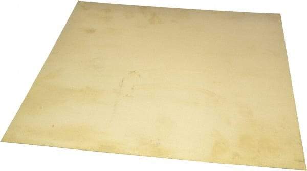 Value Collection - 0.016 Inch Thick x 12 Inch Wide x 12 Inch Long, Brass Sheet - Half Hard Temper, Alloy 260 - Americas Tooling