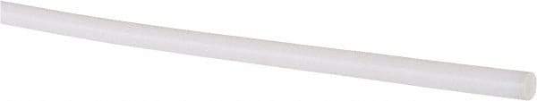 Made in USA - 2' Long, 1/8" Diam, PTFE (Virgin) Plastic Rod - White - Americas Tooling