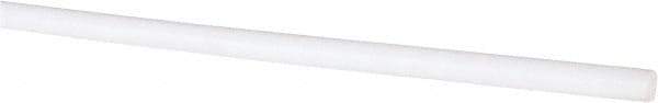 Made in USA - 6' Long, 3/16" Diam, PTFE (Virgin) Plastic Rod - White - Americas Tooling