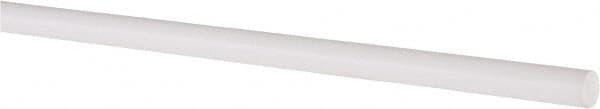 Made in USA - 2' Long, 1/4" Diam, PTFE (Virgin) Plastic Rod - White - Americas Tooling