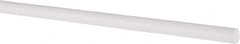 Made in USA - 2' Long, 1/4" Diam, PTFE (Virgin) Plastic Rod - White - Americas Tooling