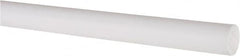 Made in USA - 4' Long, 5/8" Diam, PTFE (Virgin) Plastic Rod - White - Americas Tooling