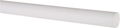 Made in USA - 5' Long, 5/8" Diam, PTFE (Virgin) Plastic Rod - White - Americas Tooling