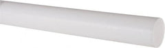 Made in USA - 4' Long, 1-1/4" Diam, PTFE (Virgin) Plastic Rod - White - Americas Tooling