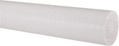 Made in USA - 4' Long, 2" Diam, PTFE (Virgin) Plastic Rod - White - Americas Tooling