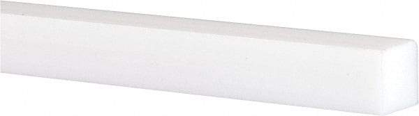 Made in USA - 2 Ft. Long x 1 Inch Wide x 1 Inch High, Virgin PTFE, Square Plastic Bar - White, +0.030 - 0.000 Tolerance - Americas Tooling