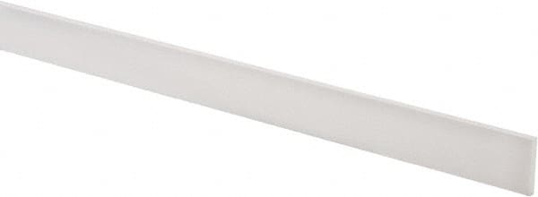 Made in USA - 4 Ft. Long x 1 Inch Wide x 1/8 Inch High, Virgin PTFE, Rectangular Plastic Bar - White, +/- 0.060 Tolerance - Americas Tooling