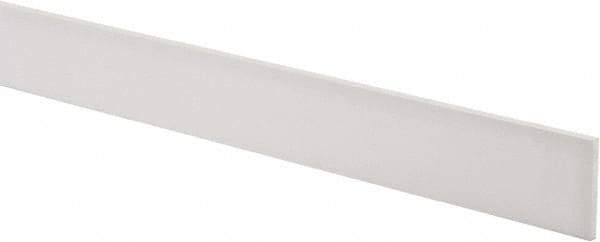 Made in USA - 3 Ft. Long x 1-1/2 Inch Wide x 1/8 Inch High, Virgin PTFE, Rectangular Plastic Bar - White, +/- 0.060 Tolerance - Americas Tooling