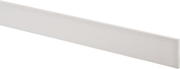 Made in USA - 4 Ft. Long x 1-1/2 Inch Wide x 1/8 Inch High, Virgin PTFE, Rectangular Plastic Bar - White, +/- 0.060 Tolerance - Americas Tooling