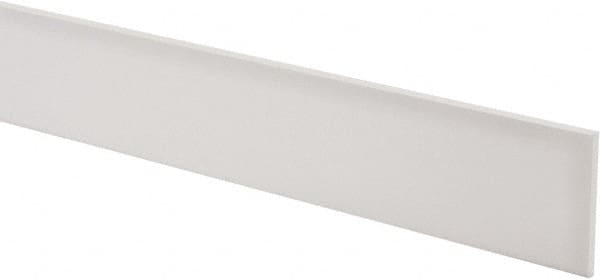 Made in USA - 3 Ft. Long x 2 Inch Wide x 1/8 Inch High, Virgin PTFE, Rectangular Plastic Bar - White, +/- 0.060 Tolerance - Americas Tooling