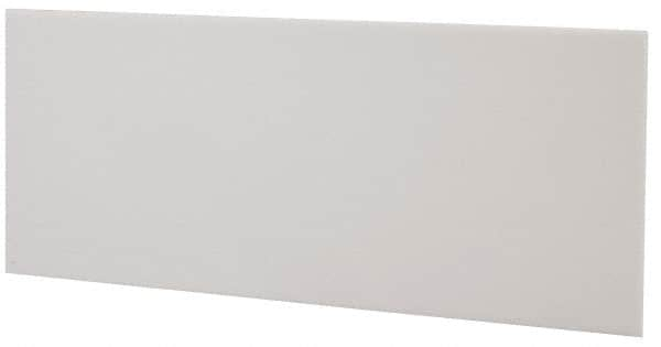 Made in USA - 2 Ft. Long x 4 Inch Wide x 1/8 Inch High, Virgin PTFE, Rectangular Plastic Bar - White, +/- 0.060 Tolerance - Americas Tooling