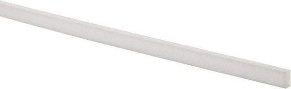 Made in USA - 4 Ft. Long x 1/2 Inch Wide x 1/4 Inch High, Virgin PTFE, Rectangular Plastic Bar - White, +/- 0.060 Tolerance - Americas Tooling