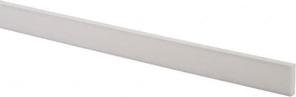 Made in USA - 2 Ft. Long x 1 Inch Wide x 1/4 Inch High, Virgin PTFE, Rectangular Plastic Bar - White, +/- 0.060 Tolerance - Americas Tooling