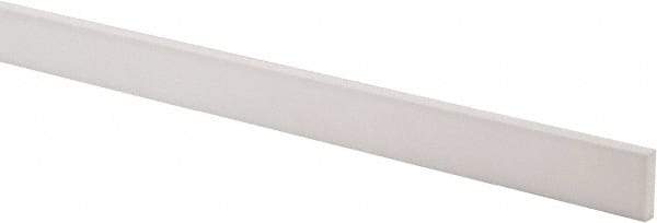 Made in USA - 4 Ft. Long x 1 Inch Wide x 1/4 Inch High, Virgin PTFE, Rectangular Plastic Bar - White, +/- 0.060 Tolerance - Americas Tooling