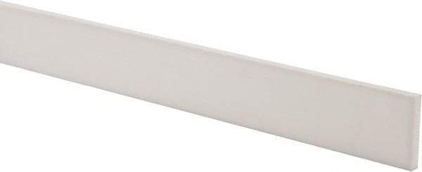 Made in USA - 2 Ft. Long x 1-1/2 Inch Wide x 1/4 Inch High, Virgin PTFE, Rectangular Plastic Bar - White, +/- 0.060 Tolerance - Americas Tooling