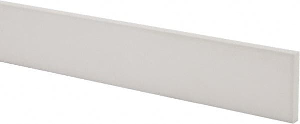 Made in USA - 1 Ft. Long x 2 Inch Wide x 1/4 Inch High, Virgin PTFE, Rectangular Plastic Bar - White, +/- 0.060 Tolerance - Americas Tooling