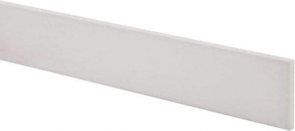 Made in USA - 2 Ft. Long x 2 Inch Wide x 1/4 Inch High, Virgin PTFE, Rectangular Plastic Bar - White, +/- 0.060 Tolerance - Americas Tooling