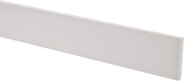 Made in USA - 3 Ft. Long x 2 Inch Wide x 1/4 Inch High, Virgin PTFE, Rectangular Plastic Bar - White, +/- 0.060 Tolerance - Americas Tooling