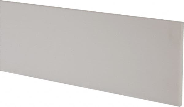 Made in USA - 3 Ft. Long x 4 Inch Wide x 1/4 Inch High, Virgin PTFE, Rectangular Plastic Bar - White, +/- 0.060 Tolerance - Americas Tooling