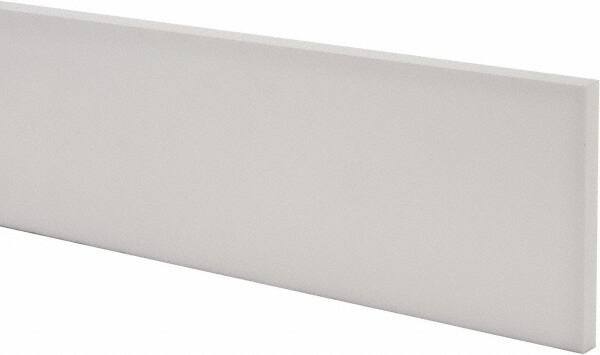 Made in USA - 1 Ft. Long x 4 Inch Wide x 3/8 Inch High, Virgin PTFE, Rectangular Plastic Bar - White, +/- 0.060 Tolerance - Americas Tooling