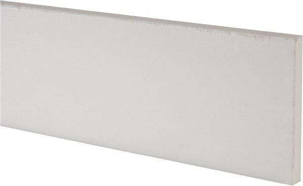 Made in USA - 4 Ft. Long x 4 Inch Wide x 1/2 Inch High, Virgin PTFE, Rectangular Plastic Bar - White, +/- 0.060 Tolerance - Americas Tooling