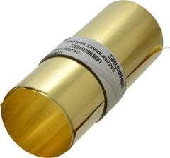 Made in USA - 5 Ft. Long x 6 Inch Wide x 0.0015 Inch Thick, Roll Shim Stock - Brass - Americas Tooling