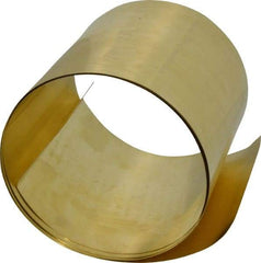 Made in USA - 5 Ft. Long x 6 Inch Wide x 0.008 Inch Thick, Roll Shim Stock - Brass - Americas Tooling