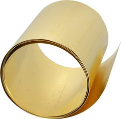 Made in USA - 5 Ft. Long x 6 Inch Wide x 0.01 Inch Thick, Roll Shim Stock - Brass - Americas Tooling