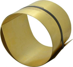 Made in USA - 5 Ft. Long x 6 Inch Wide x 0.025 Inch Thick, Roll Shim Stock - Brass - Americas Tooling